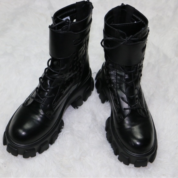Mudd KRYSTAL-105L Women’s Black Combat Boots Size 6.5 Chunky Platform Lace-Up - Picture 6 of 11